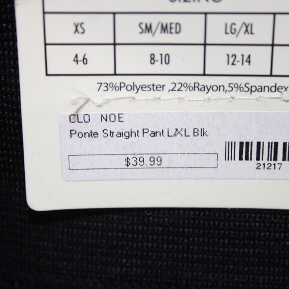 Simply Noelle Pant $40 Sz L XL x 31 Black Pull On Skinny Poly Spandex Pant - Picture 15 of 16